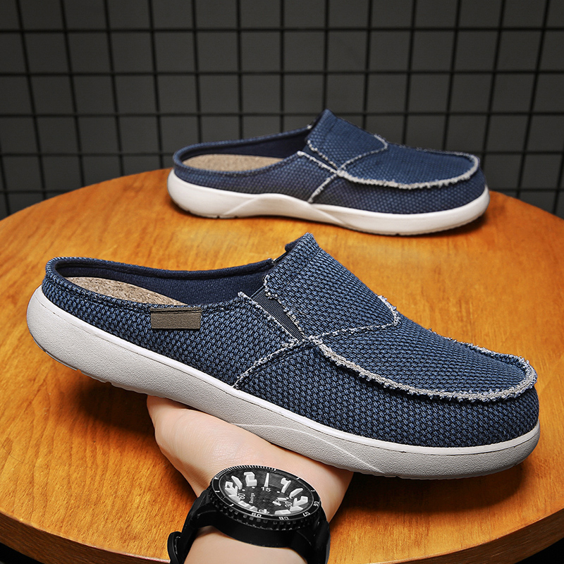 Men Shoes Xxl - قماش الانزلاق على نصف أحذية للرجال