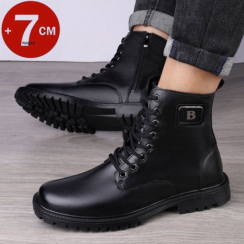 الرجال جلد طبيعي مصعد الأحذية  - مراجعة Men Shoes Size Chart وسعره